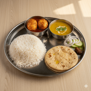 desi egg curry thali